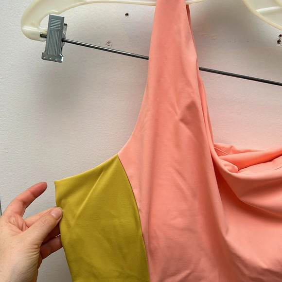 Outdoor Voices One Shoulder Athletic Dress pink yellow size XL mini dress - Picture 5 of 11